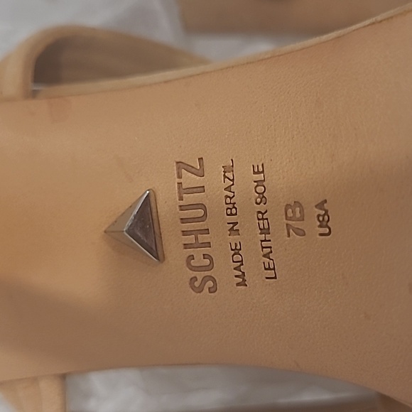 Schutz Bogga Platform Sandal HONEY BEIGE 5" Heel 1" Platform - Picture 7 of 8